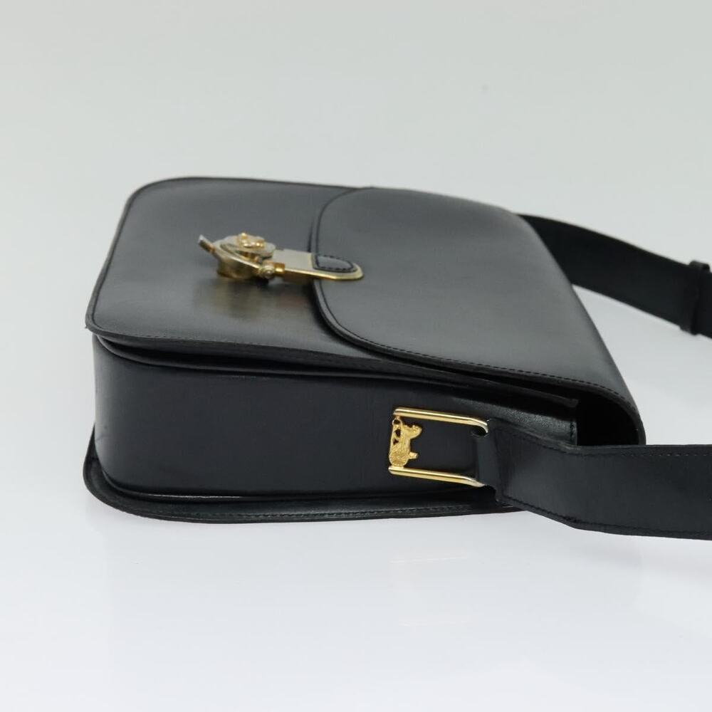 CELINE Shoulder Bag Leather Navy Gold - Picture 5 of 13